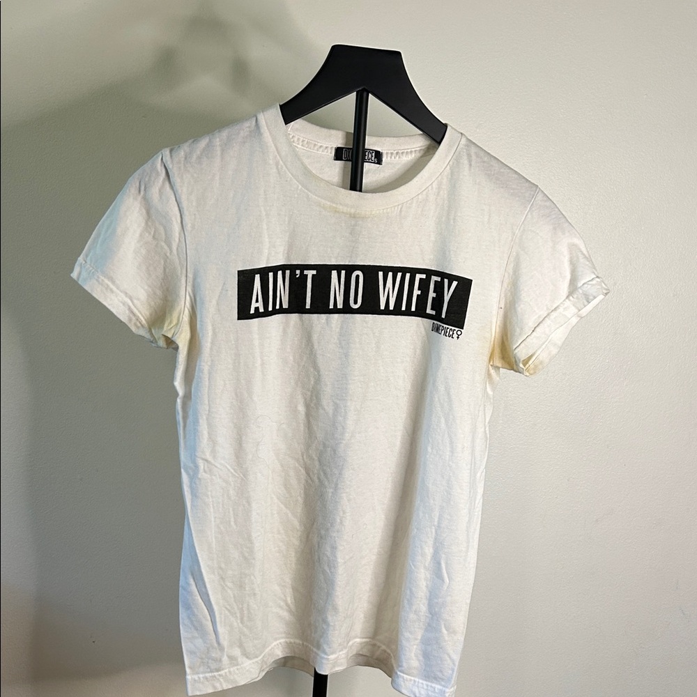 Dimepiece White Tee with Black Label